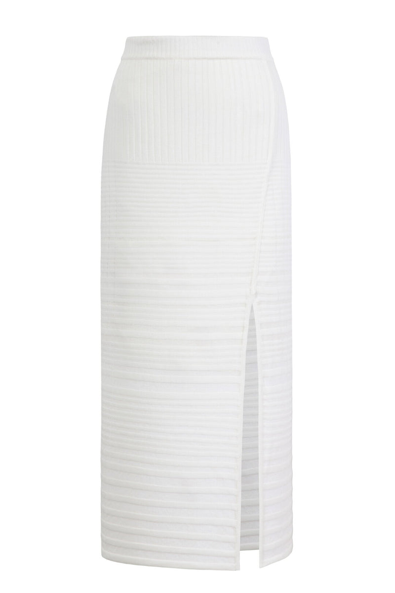 Pencil Skirt with slit White