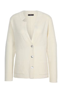Solid Knitted Jacket Wash: Powder & White