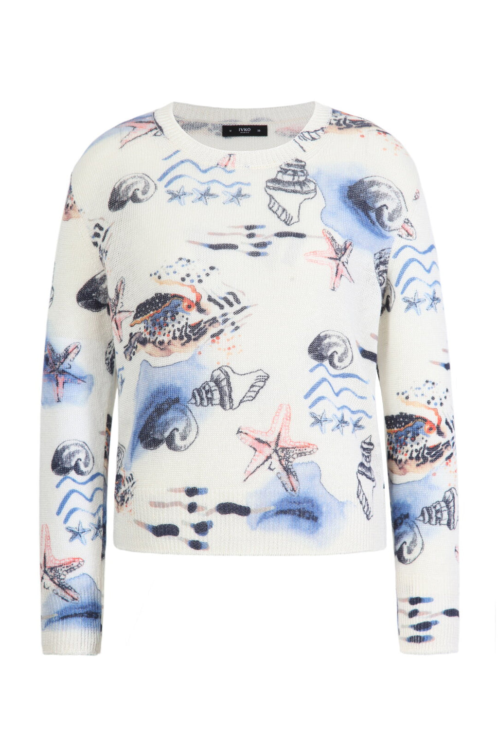 Printed Pullover, Seabed Motif White