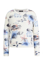 Printed Pullover, Seabed Motif White
