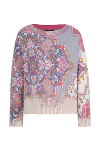 Pullover, Kilim Pattern Wash Off-White