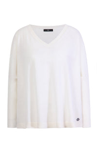 Oversize V-Neck Pullover Wash: Rosewood, Pacific & Off White