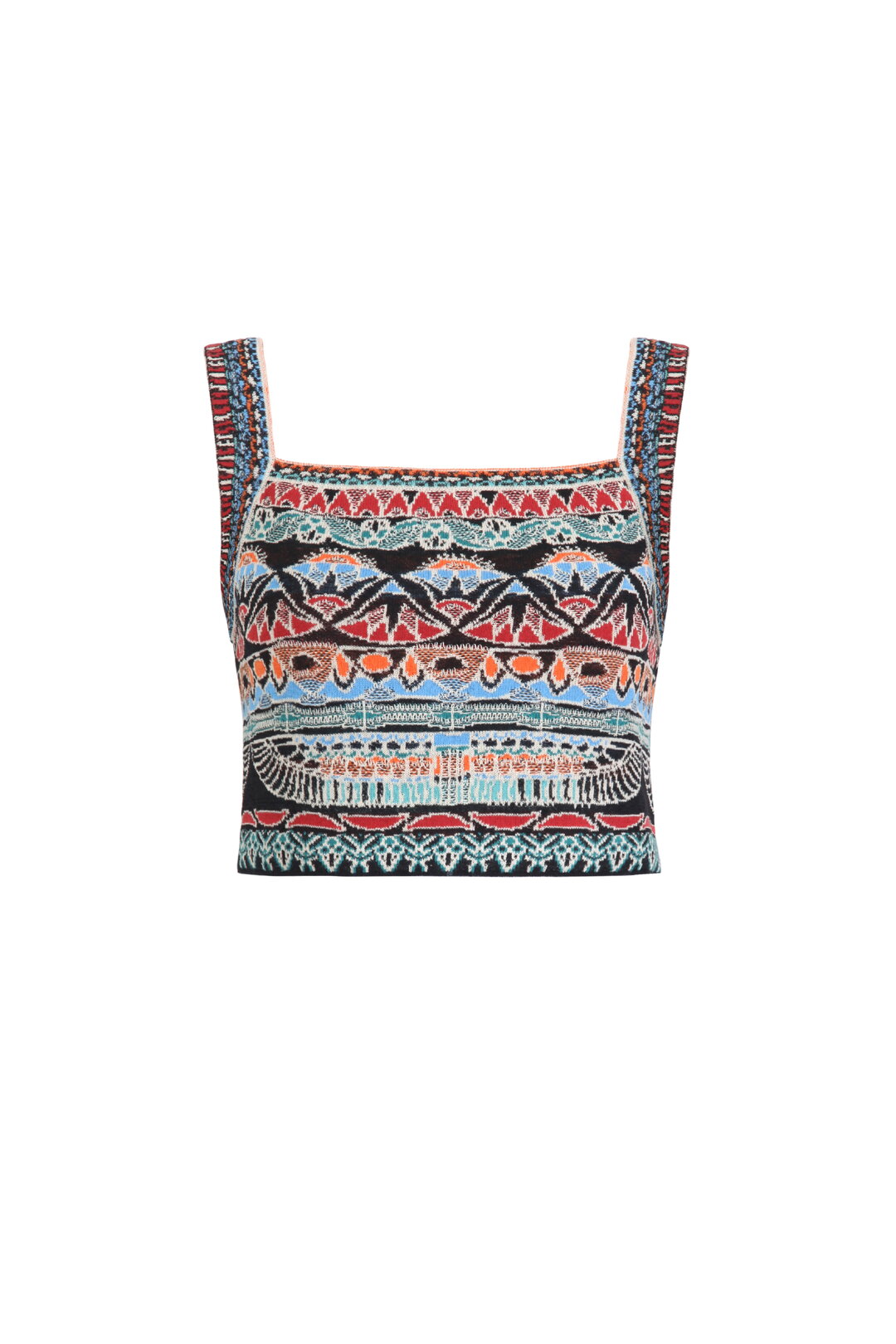 Jacquard Top, Papyrus Motif Black Wash
