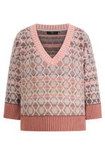 V-Neck Pullover, Geometric Pattern