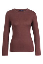 Solid Pullover, O-Neck - Tabac Wash