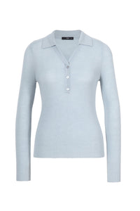 Ribbed V Neck Pullover Sky Powder & Salvia Washes