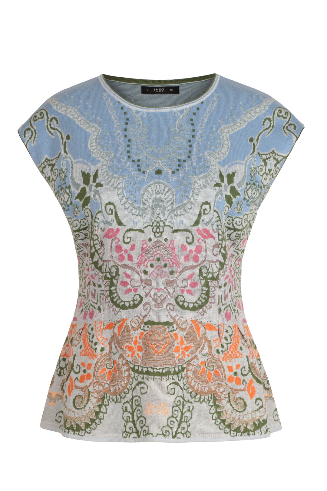 Pullover, Ornament Pattern - Sky Wash