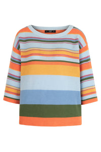Stripe Pullover, Ajour Structure - Sky Wash