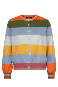 Jacquard Cardigan, Stripe Pattern - Sky Wash
