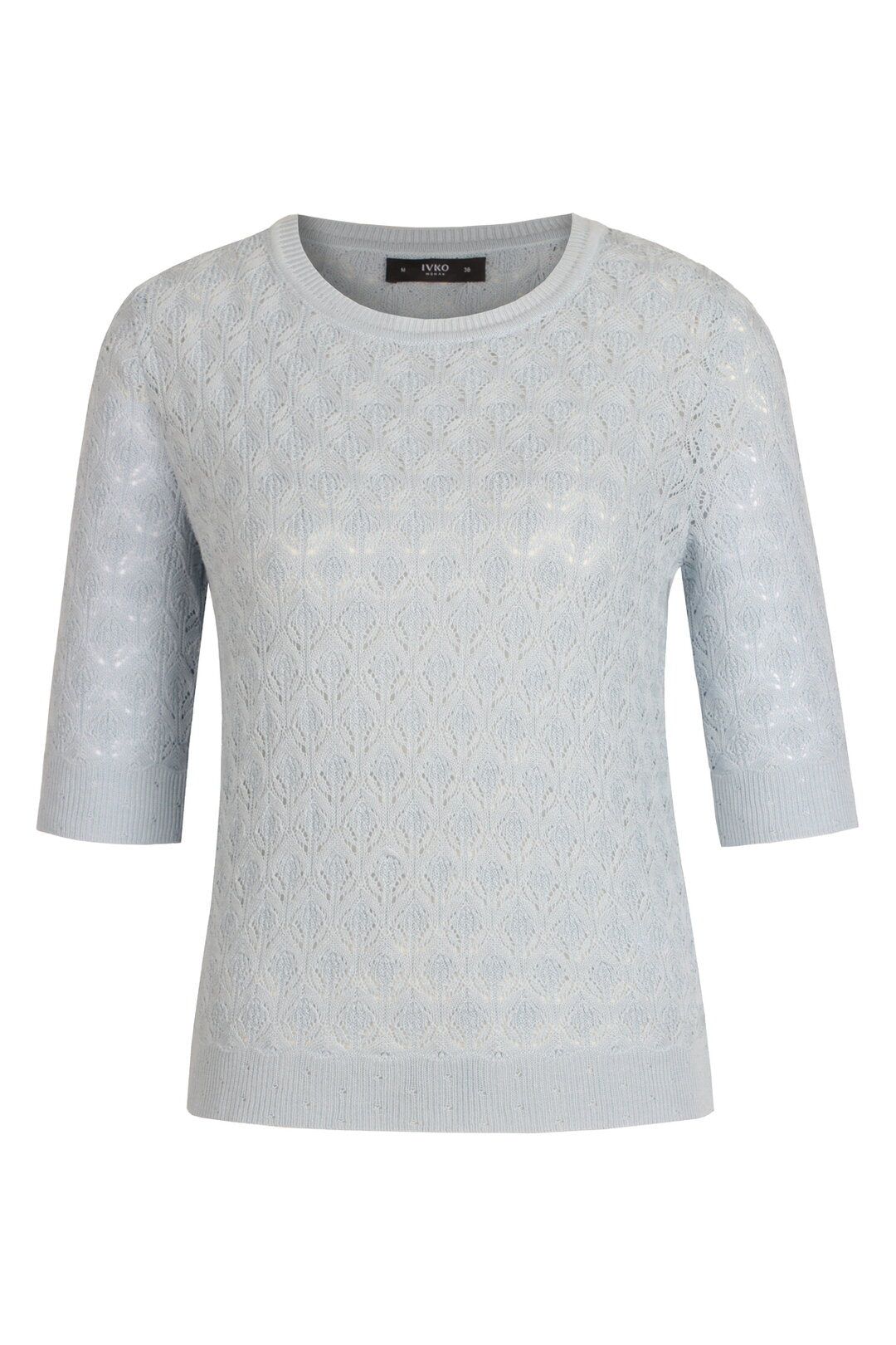 Structure Pullover with Round Neckline - Sky Wash