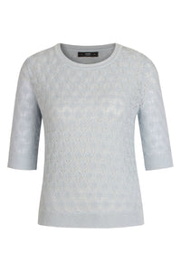 Structure Pullover with Round Neckline - Sky Wash