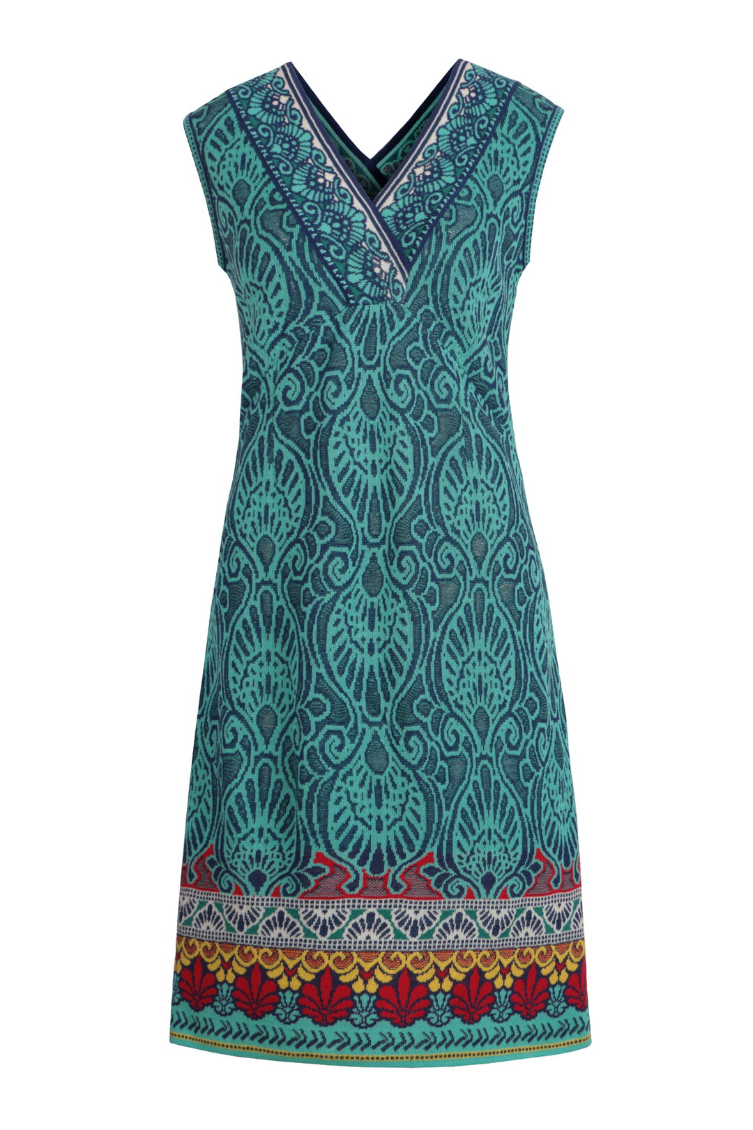 Jacquard Dress, Mediterranean Pattern - Blue Wash - “Only 1 Available”