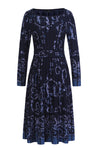 Jacquard Dress, Illumination Pattern Navy Wash