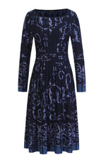 Jacquard Dress, Illumination Pattern Navy Wash