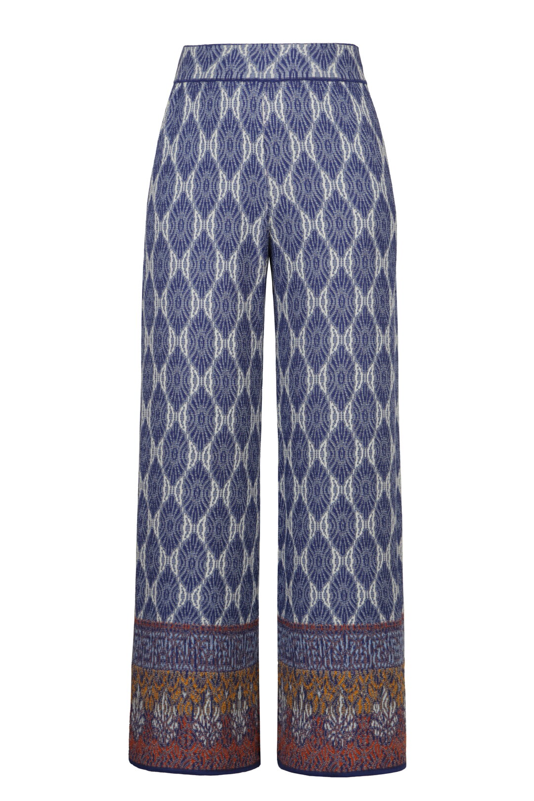 Jacquard Pants, Mediterranean Pattern - Navy Wash
