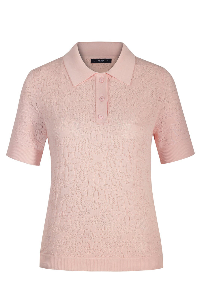 Viscose Pullover, Structure Pattern Light Pink Wash