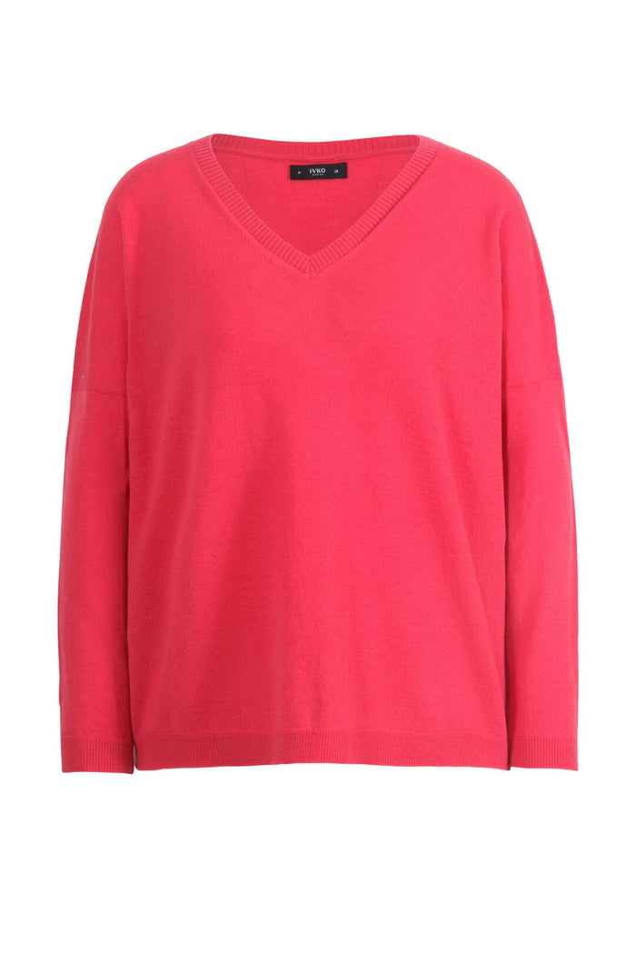 V-Neck Pullover Wash: Rosewood & Yellow