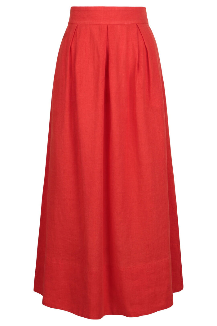 Linen Skirt Style  Cinnabar Wash