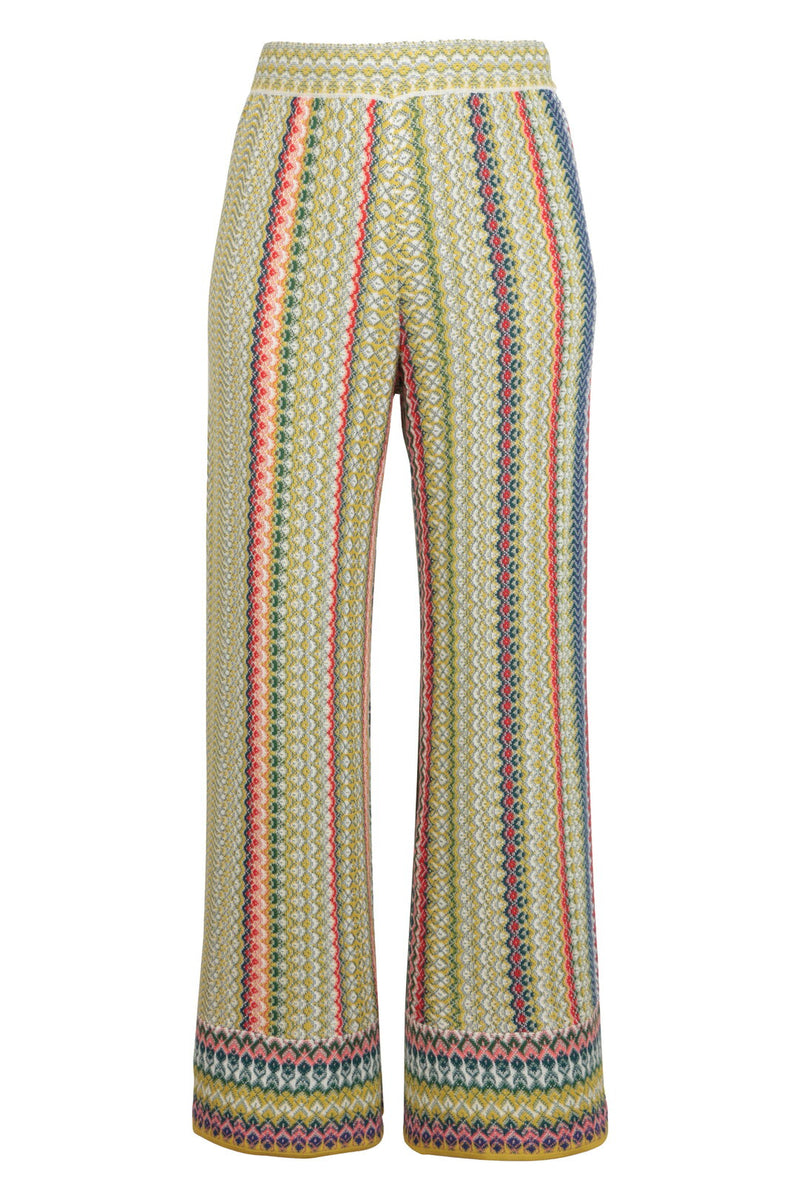 Knitted Pants, Retro Crochet Pattern Yellow Wash