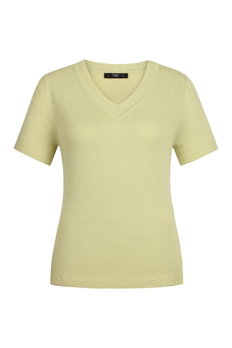 Pullover V-Neck Pastel Green Wash