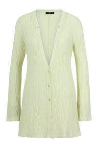 Long Cardigan, Structure Pattern Pastel Green Wash