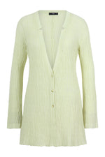 Long Cardigan, Structure Pattern Pastel Green Wash