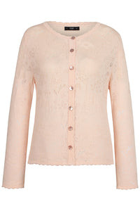 Cardigan O-Neck, Structure Pattern  Light Pink Wash