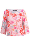 Boat Neck Pullover, Floral Print Light Pink