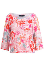 Boat Neck Pullover, Floral Print Light Pink