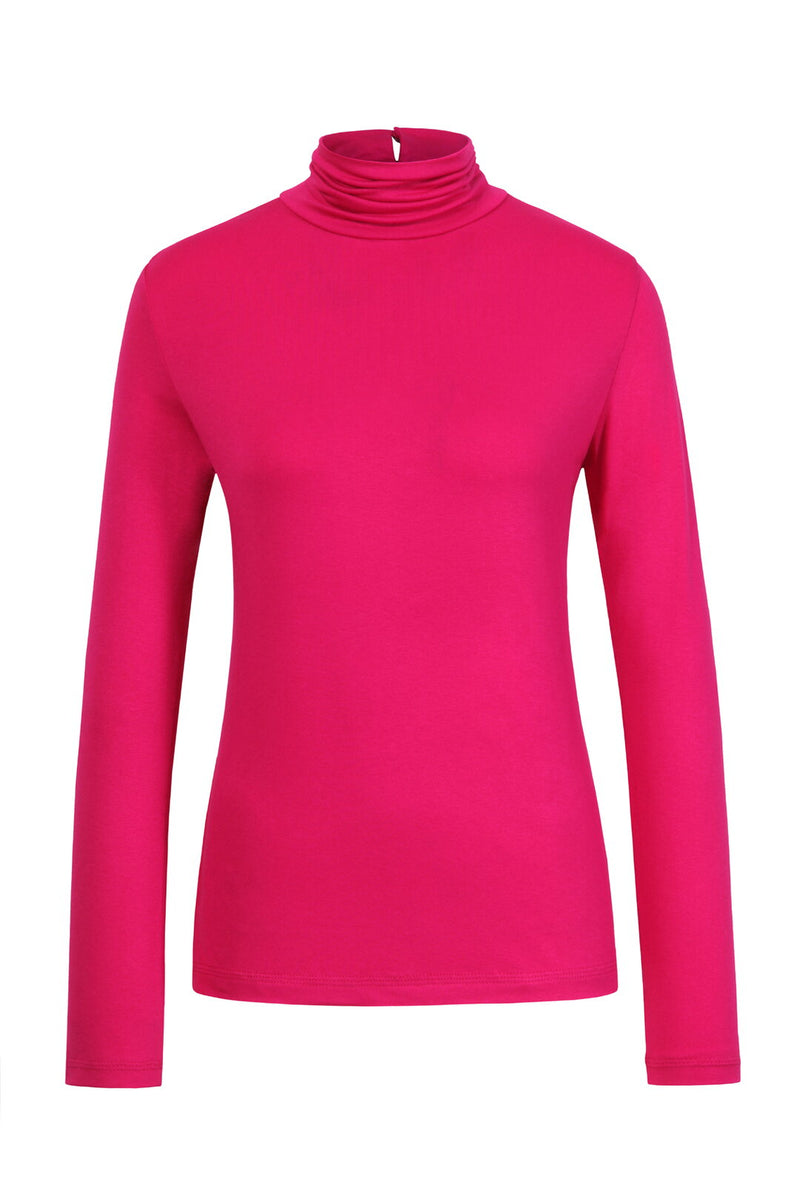 T-Shirt, Rollneck Magenta