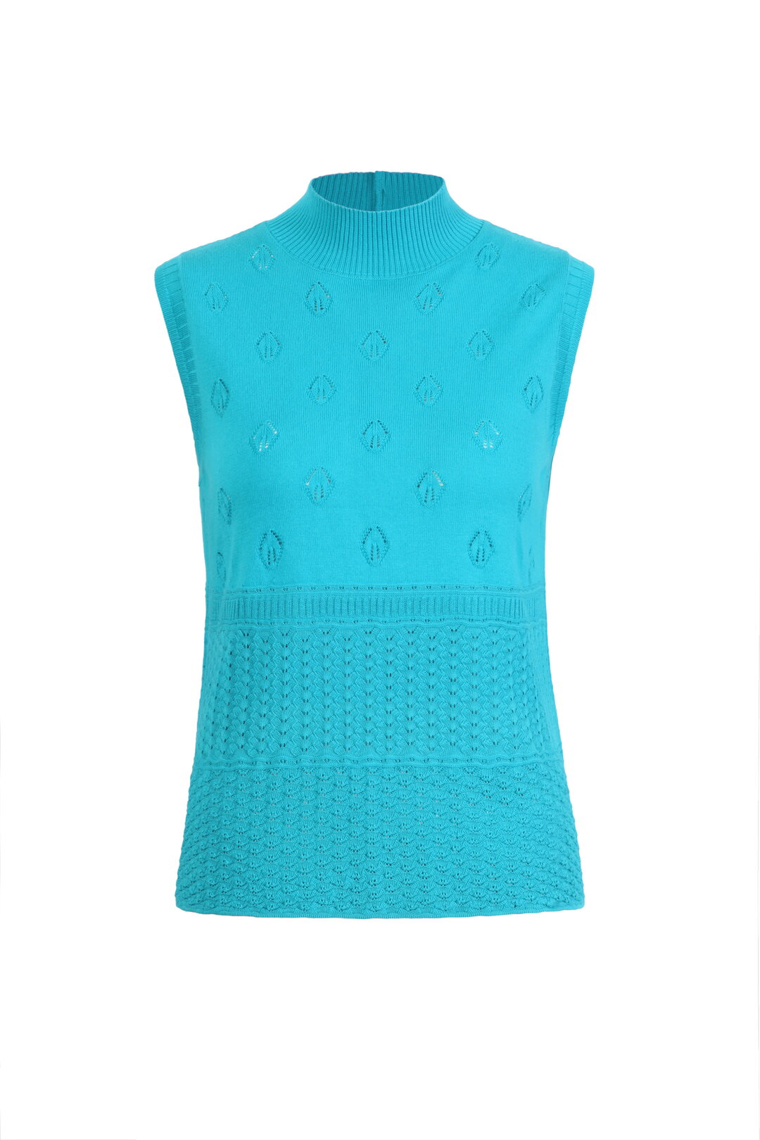 Sleeveless Pullover, Roll Neck Capri Wash
