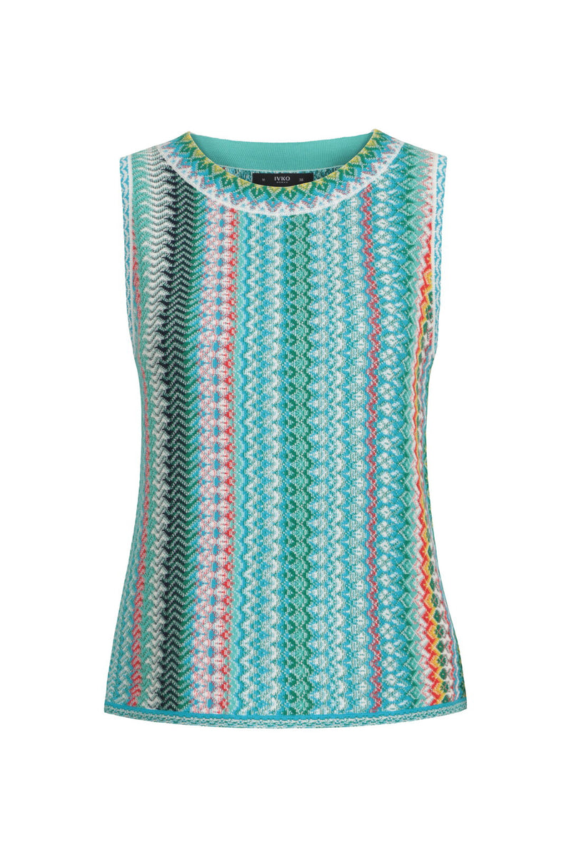 Sleeveless Pullover, Retro Crochet Patter Capri Wash