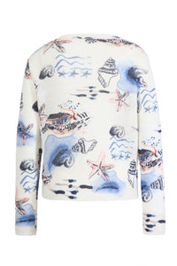 Printed Pullover, Seabed Motif White