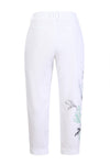 Embroidery Pants, Floral Pattern White