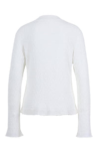 Cardigan V-Neck, Structure Pattern Off White Wash