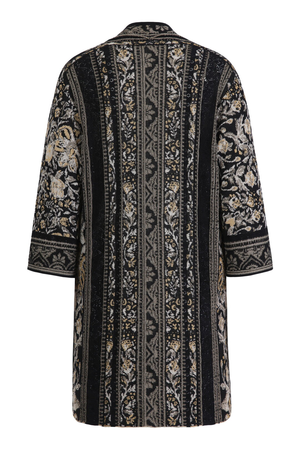 Long Cardigan, Andalusia Pattern, Black Wash