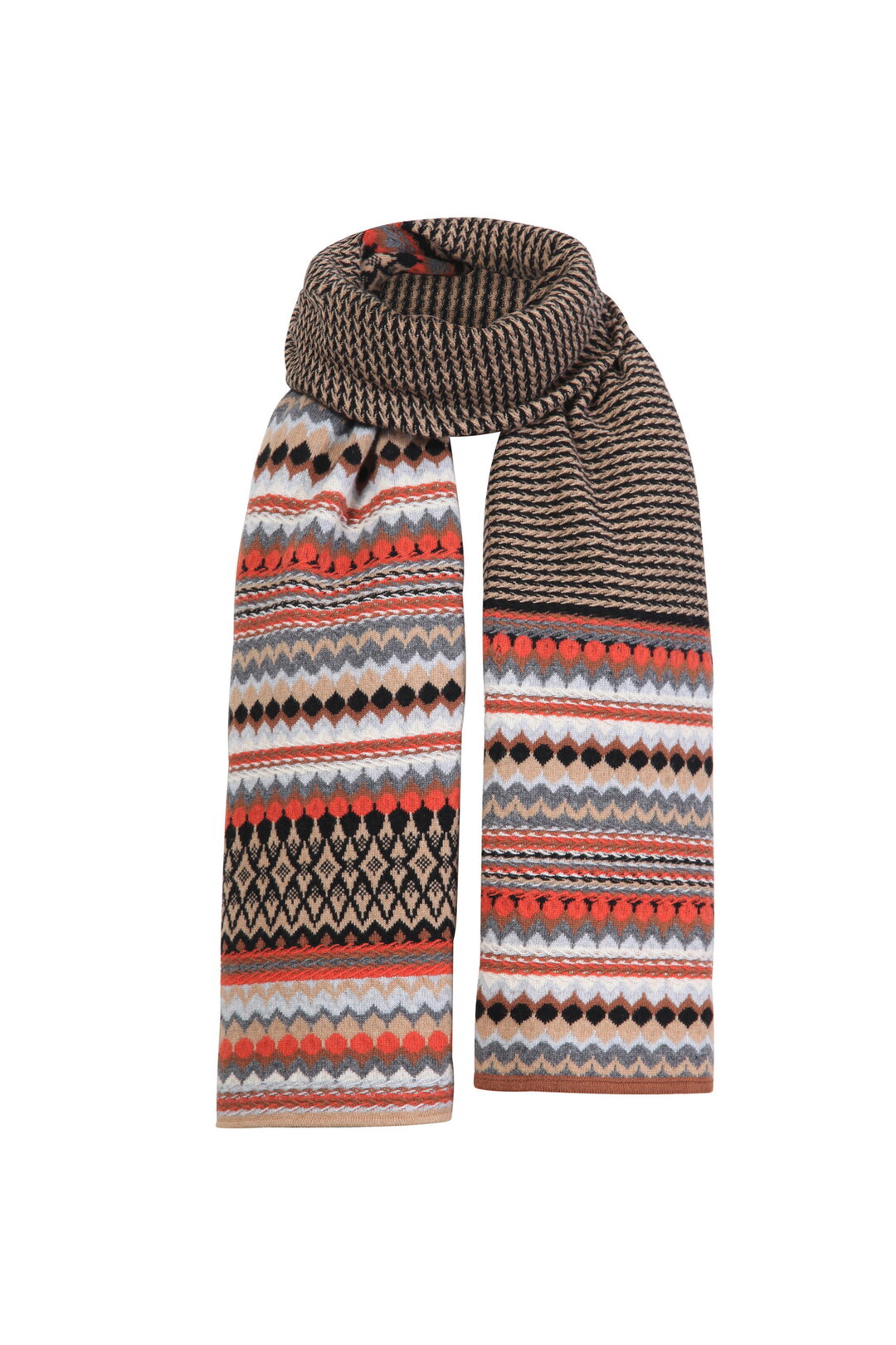 Scarf, Geometric Pattern Black Wash