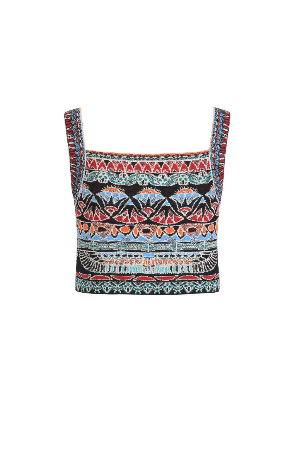 Jacquard Top, Papyrus Motif Black Wash