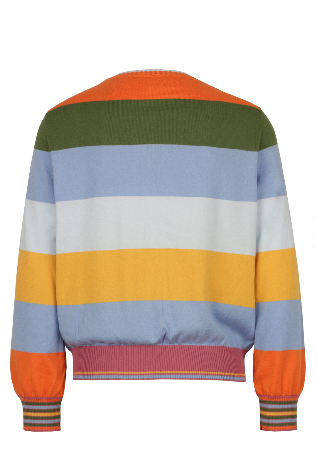 Jacquard Cardigan, Stripe Pattern - Sky Wash