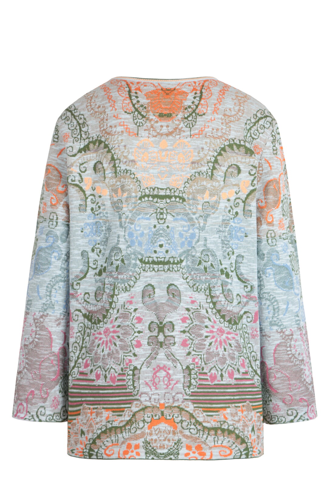 Pullover V-Neck, Ornament Pattern - Sky Wash