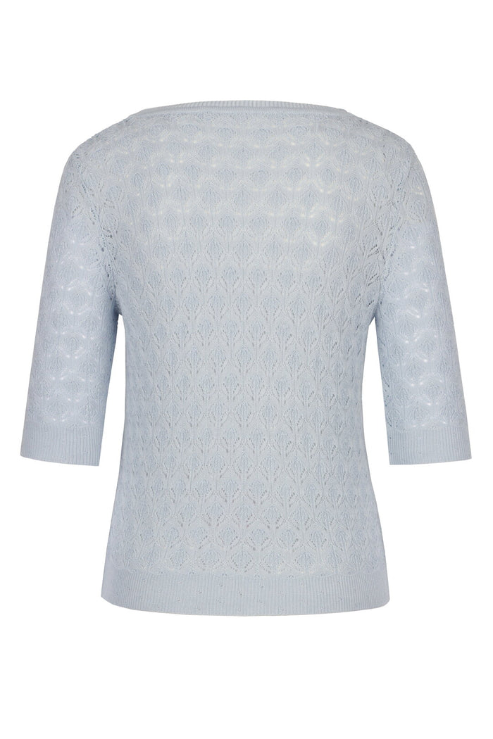 Structure Pullover with Round Neckline - Sky Wash