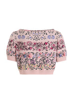 Pullover Boat Neck Floral Pattern