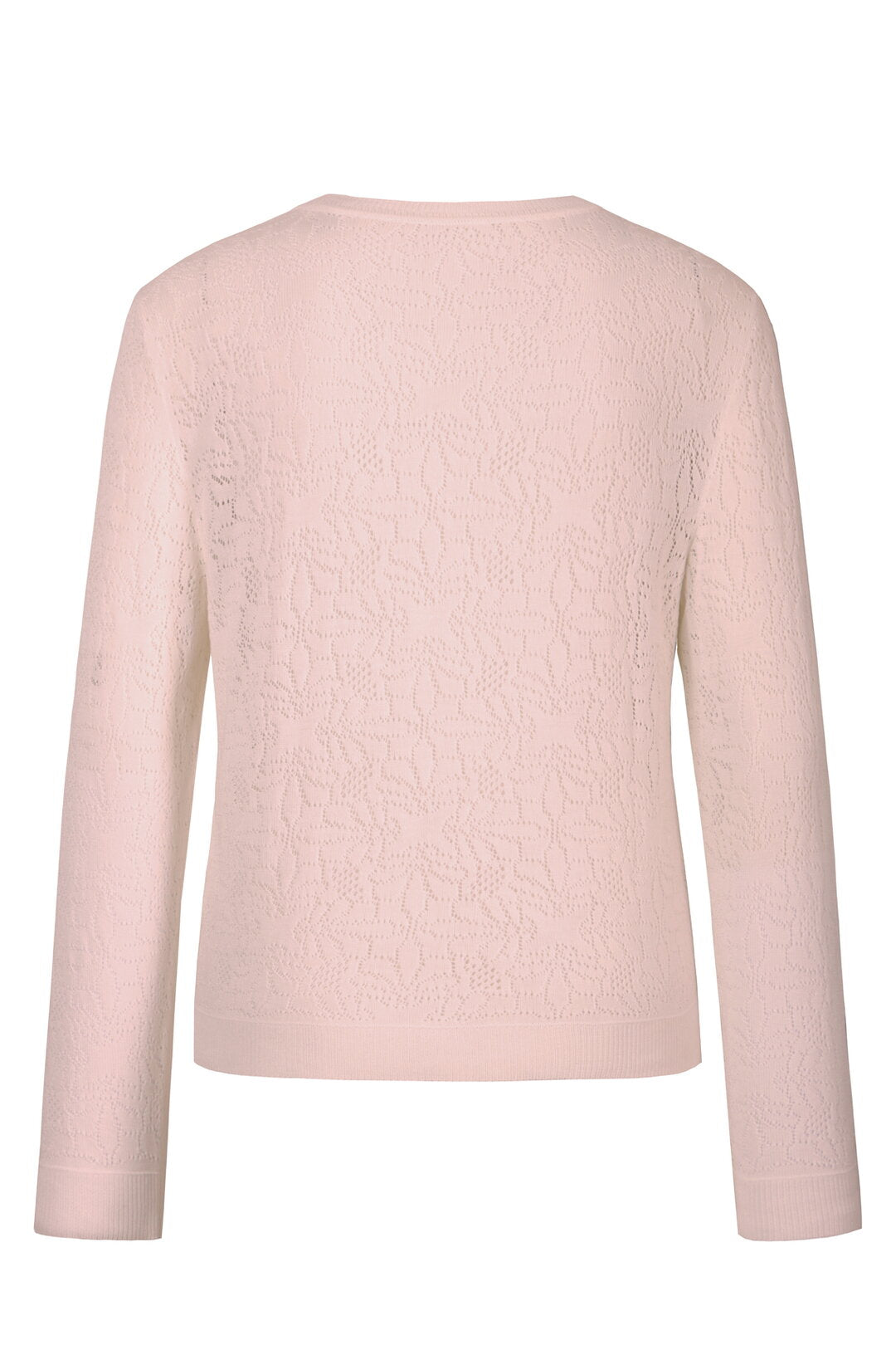 Cardigan O-Neck, Structure Pattern Light Pink Wash