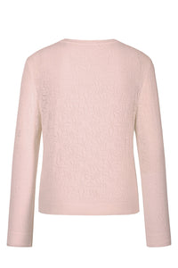 Cardigan O-Neck, Structure Pattern Light Pink Wash