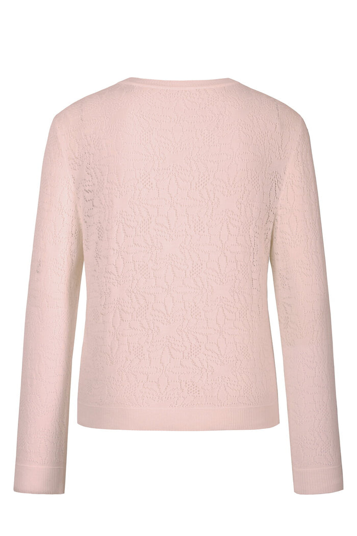 Cardigan O-Neck, Structure Pattern Light Pink Wash