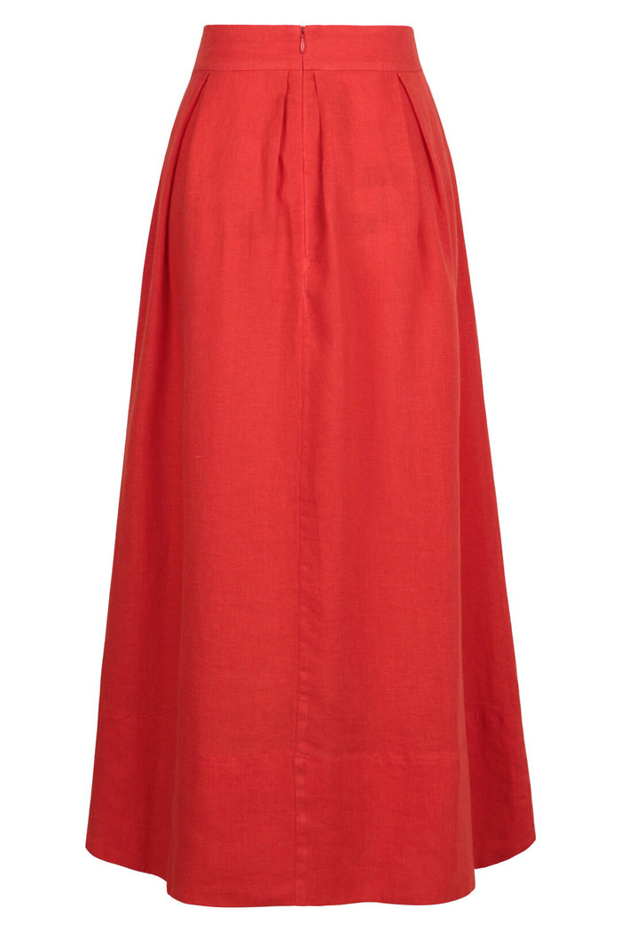 Linen Skirt Style  Cinnabar Wash