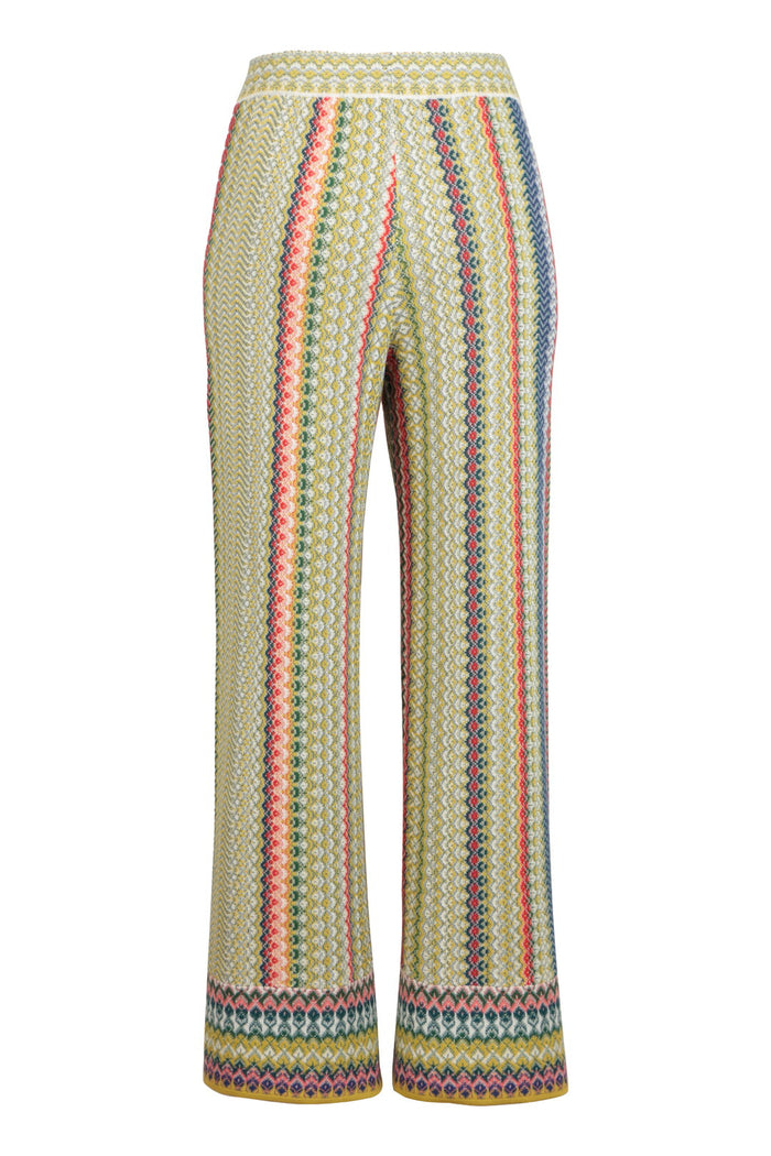 Knitted Pants, Retro Crochet Pattern Yellow Wash