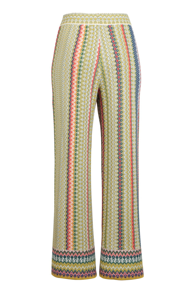 Knitted Pants, Retro Crochet Pattern Yellow Wash