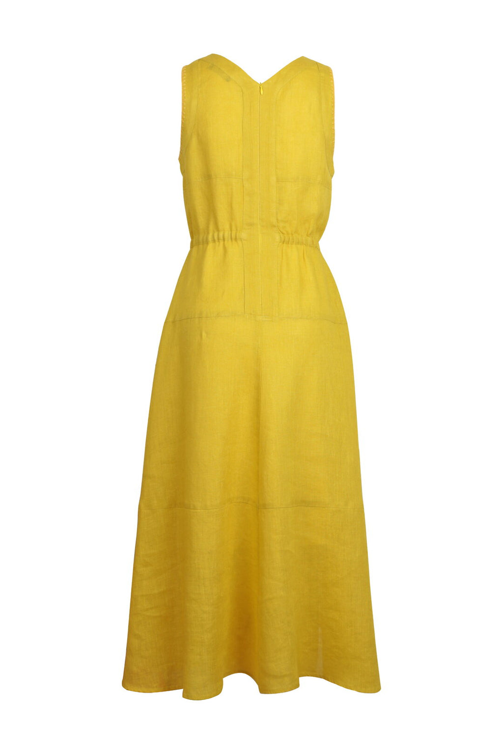 Sleeveless Linen Dress Yellow Wash