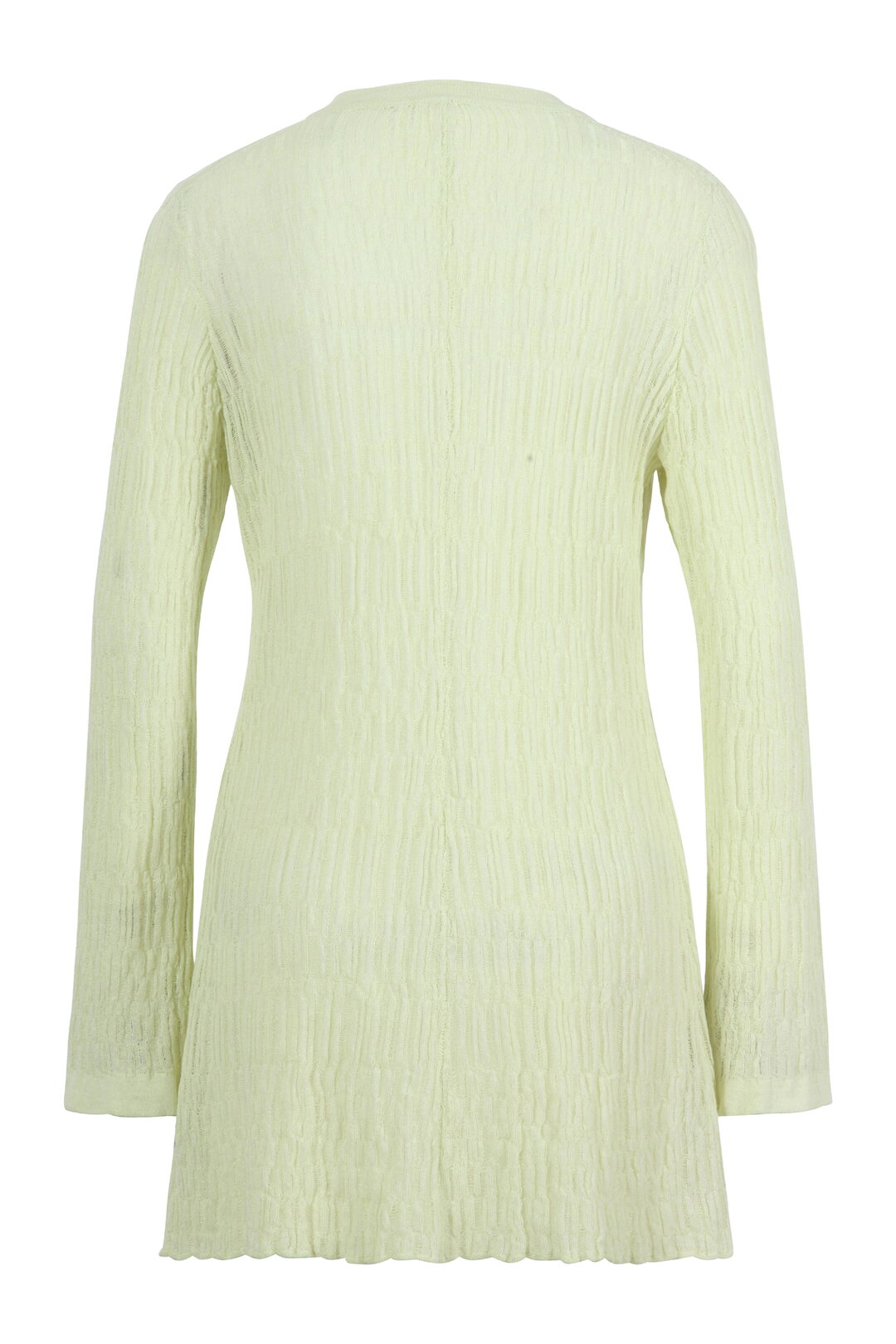 Long Cardigan, Structure Pattern Pastel Green Wash